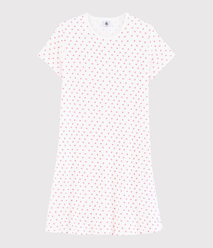 Girls White Dots Nightwear Dress