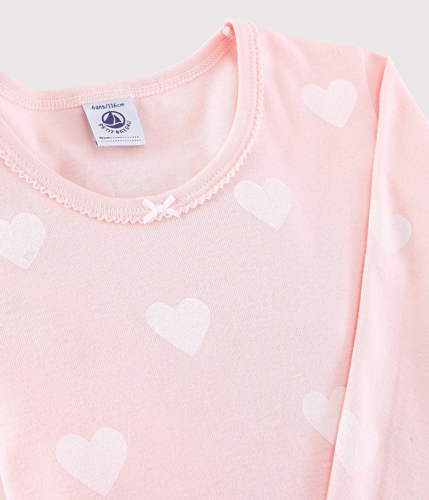 Girls Pink Heart Cotton Nightwear Set