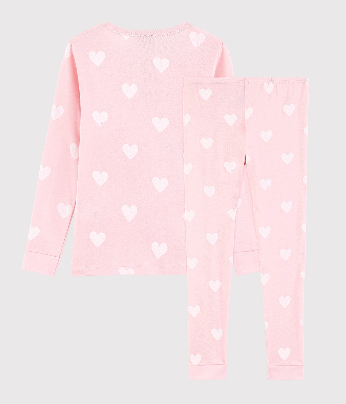 Girls Pink Heart Cotton Nightwear Set