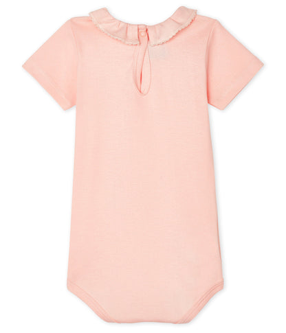 女婴粉色棉连体衣