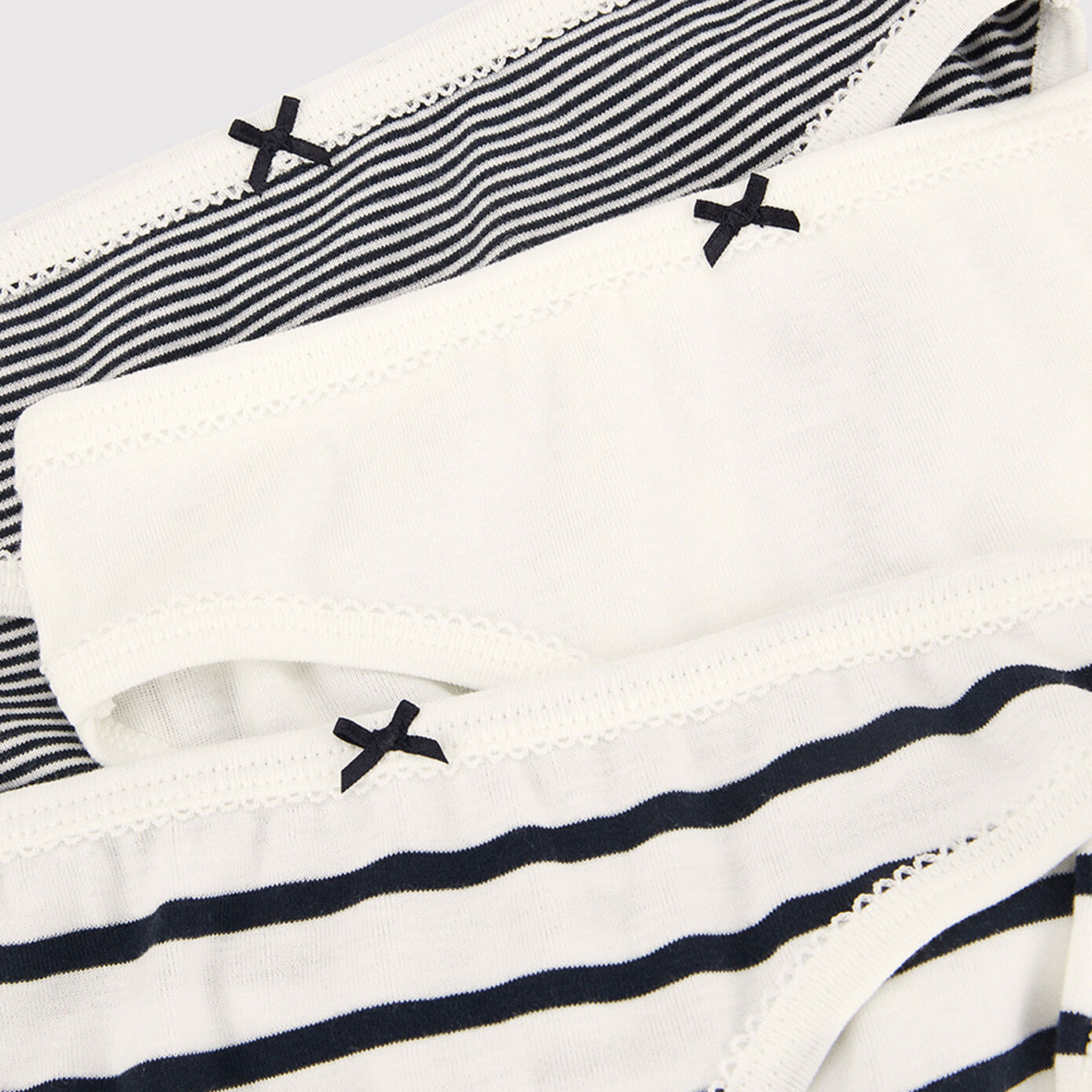 女童黑色条纹棉内裤套装(3件)