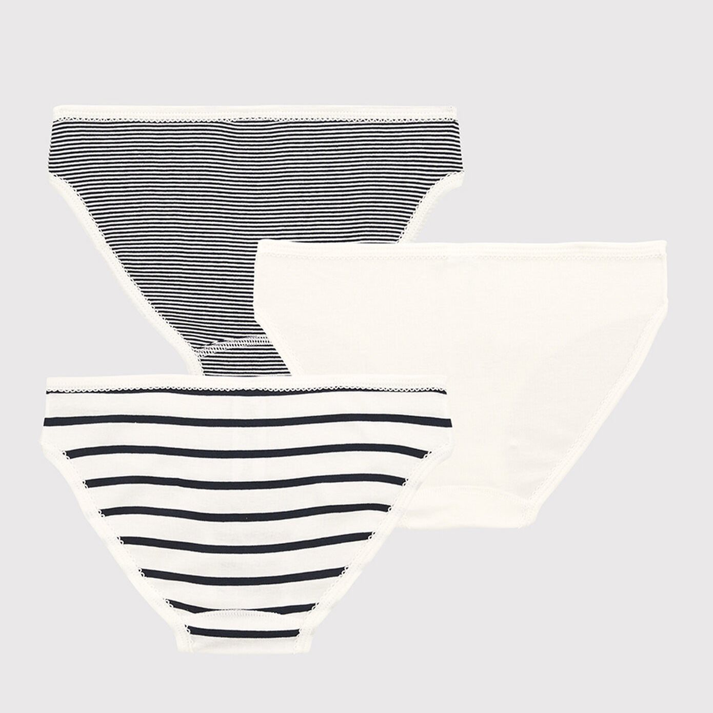 女童黑色条纹棉内裤套装(3件)