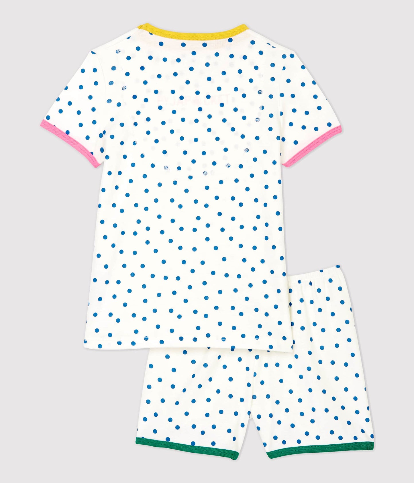 女童白色圆点棉套装