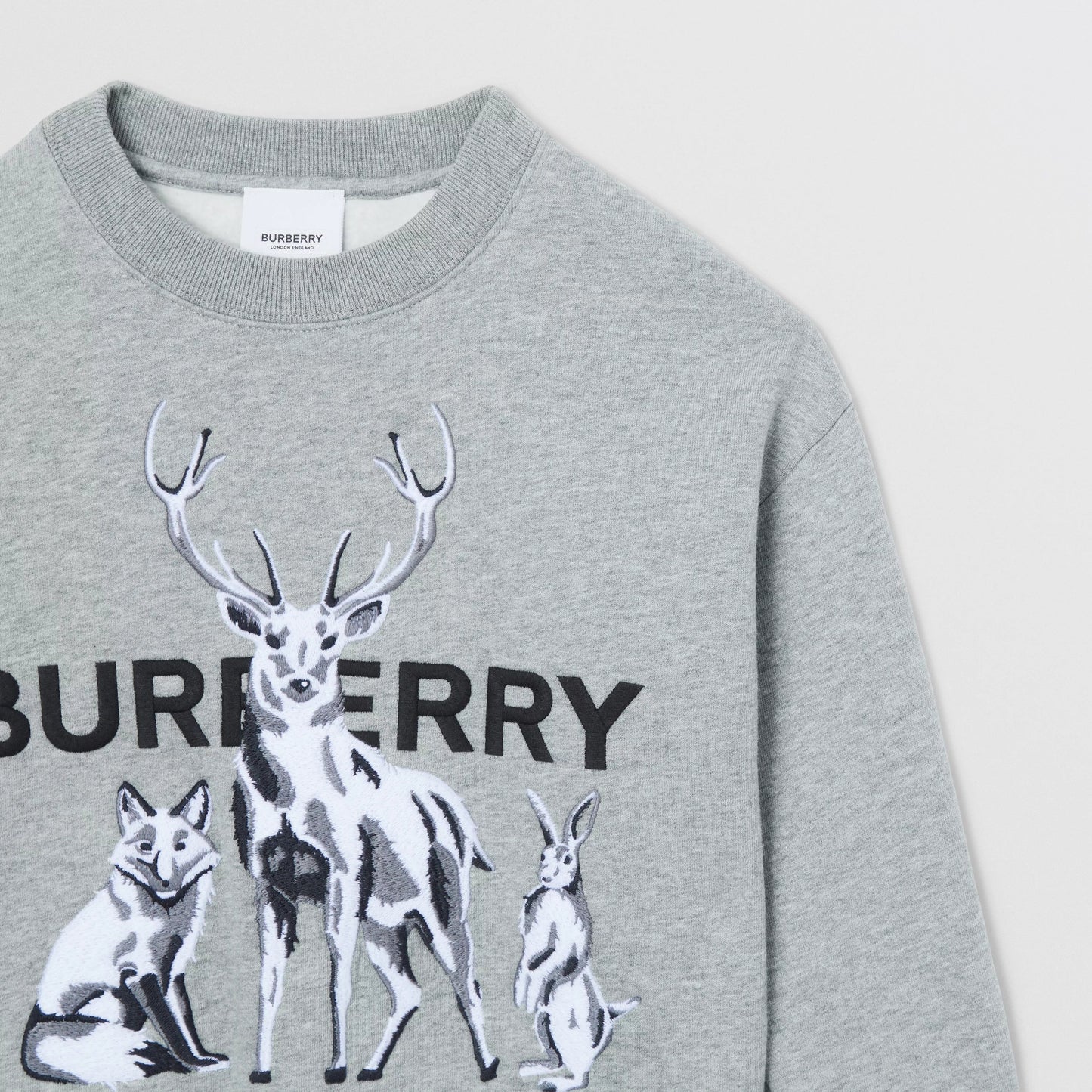 男童灰色印花棉卫衣