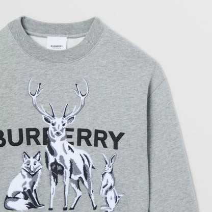 男童灰色印花棉卫衣