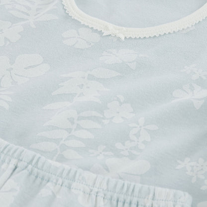 女童浅蓝色印花棉套装