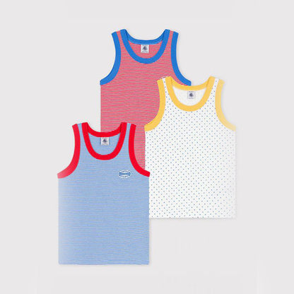 男童彩色棉背心套装 (3件)