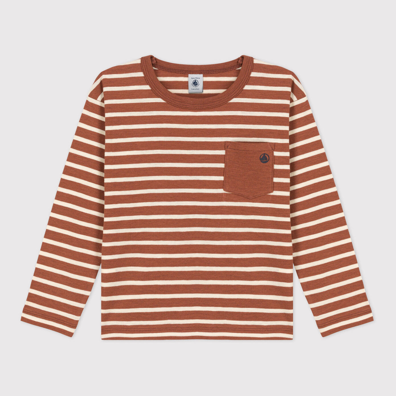 男童红色条纹棉T恤