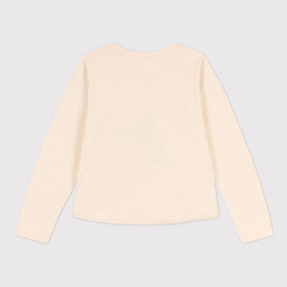 儿童白色印花棉T恤