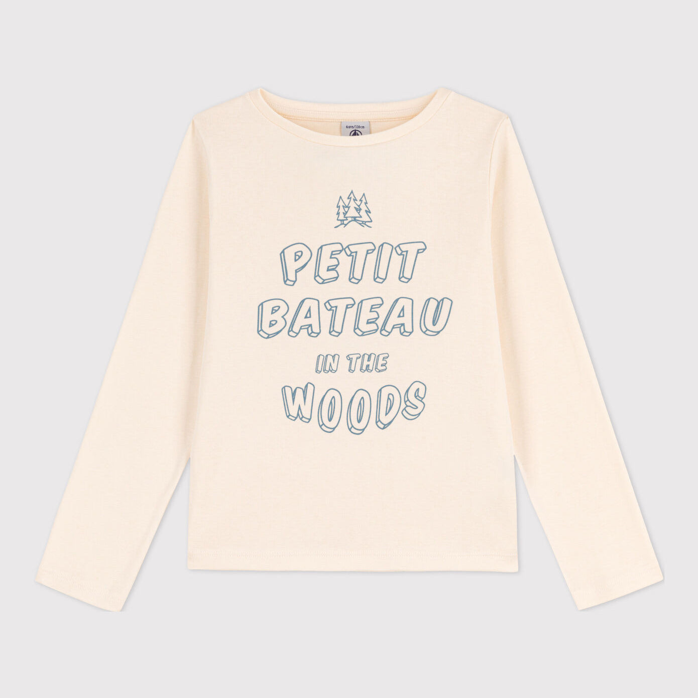 女童象牙白Logo棉T恤