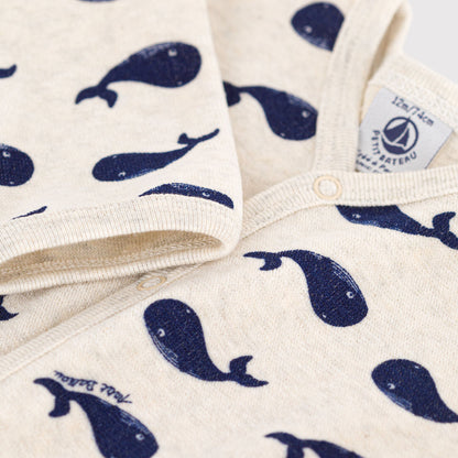 婴儿浅灰色棉连体衣