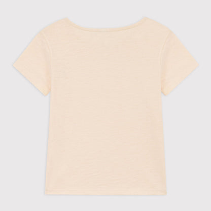 女童白色Logo棉T恤