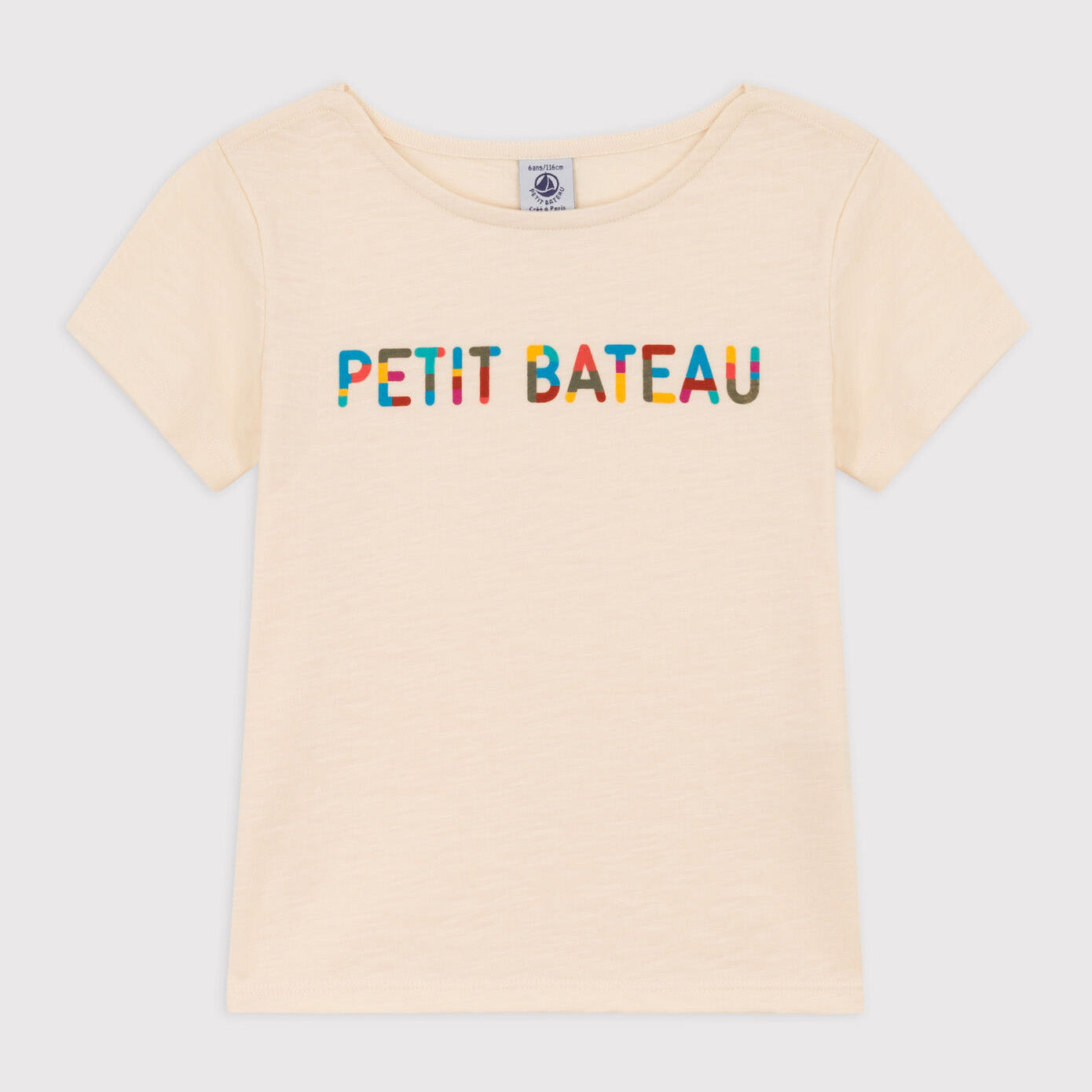 女童白色Logo棉T恤