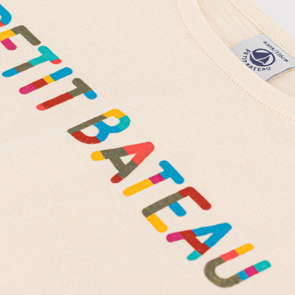 女童白色Logo棉T恤