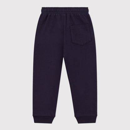 男童藏青色Logo棉长裤