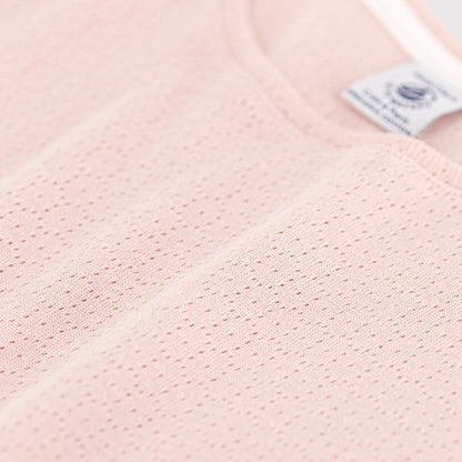 女童粉色镂空棉睡衣套装