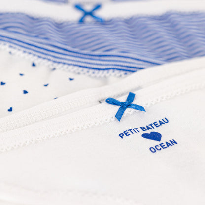 女童蓝色条纹棉内裤套装(3件)