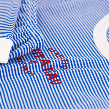 男童蓝色条纹棉睡衣套装