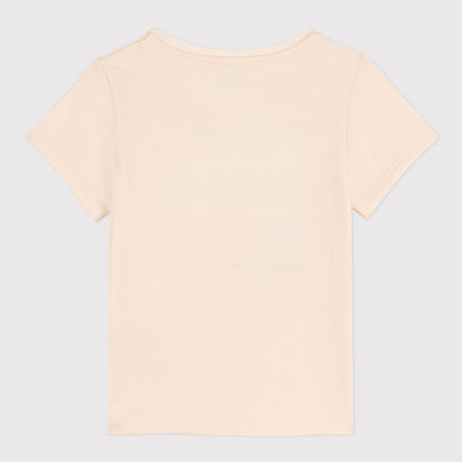 女童白色Logo棉T恤