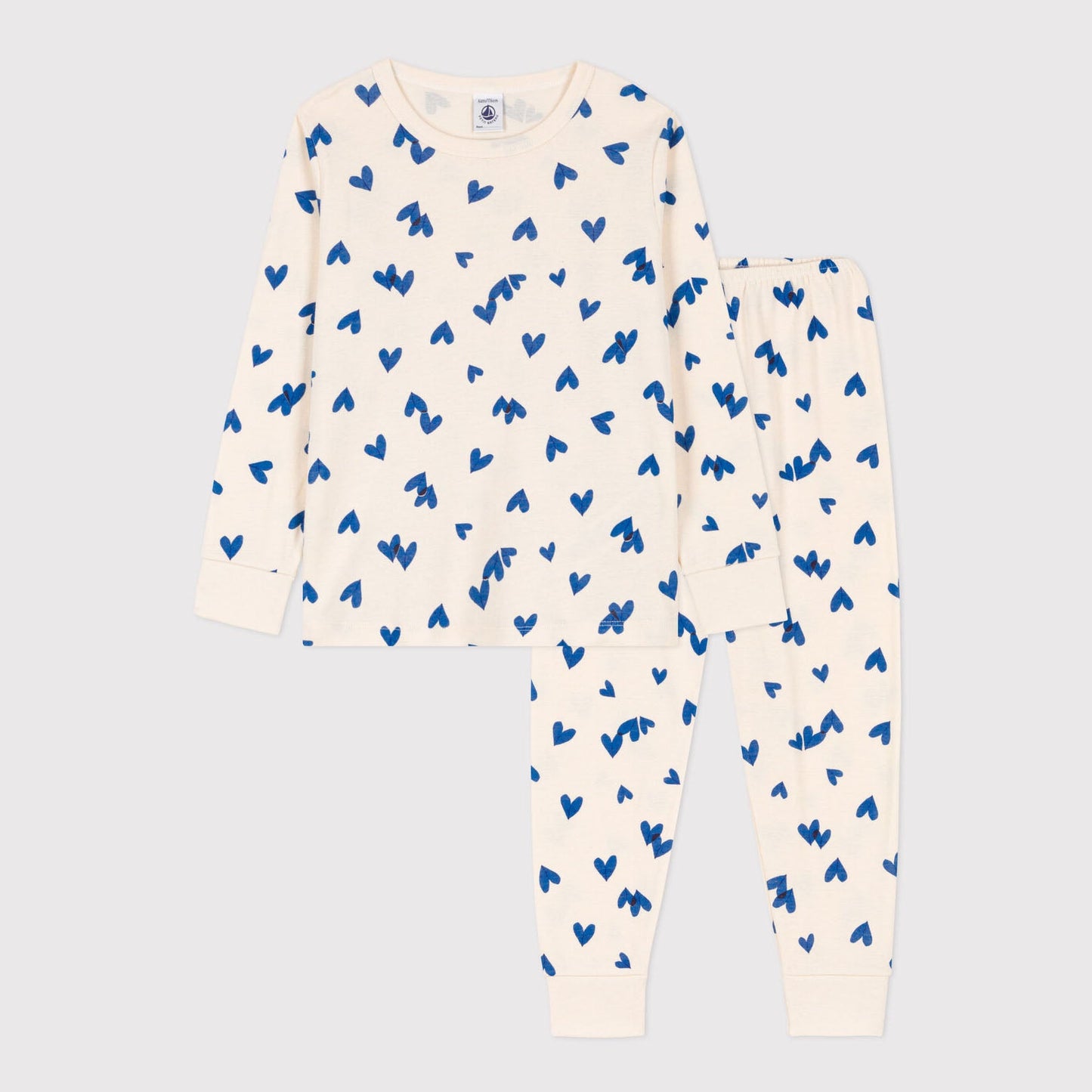 女童白色印花棉睡衣套装