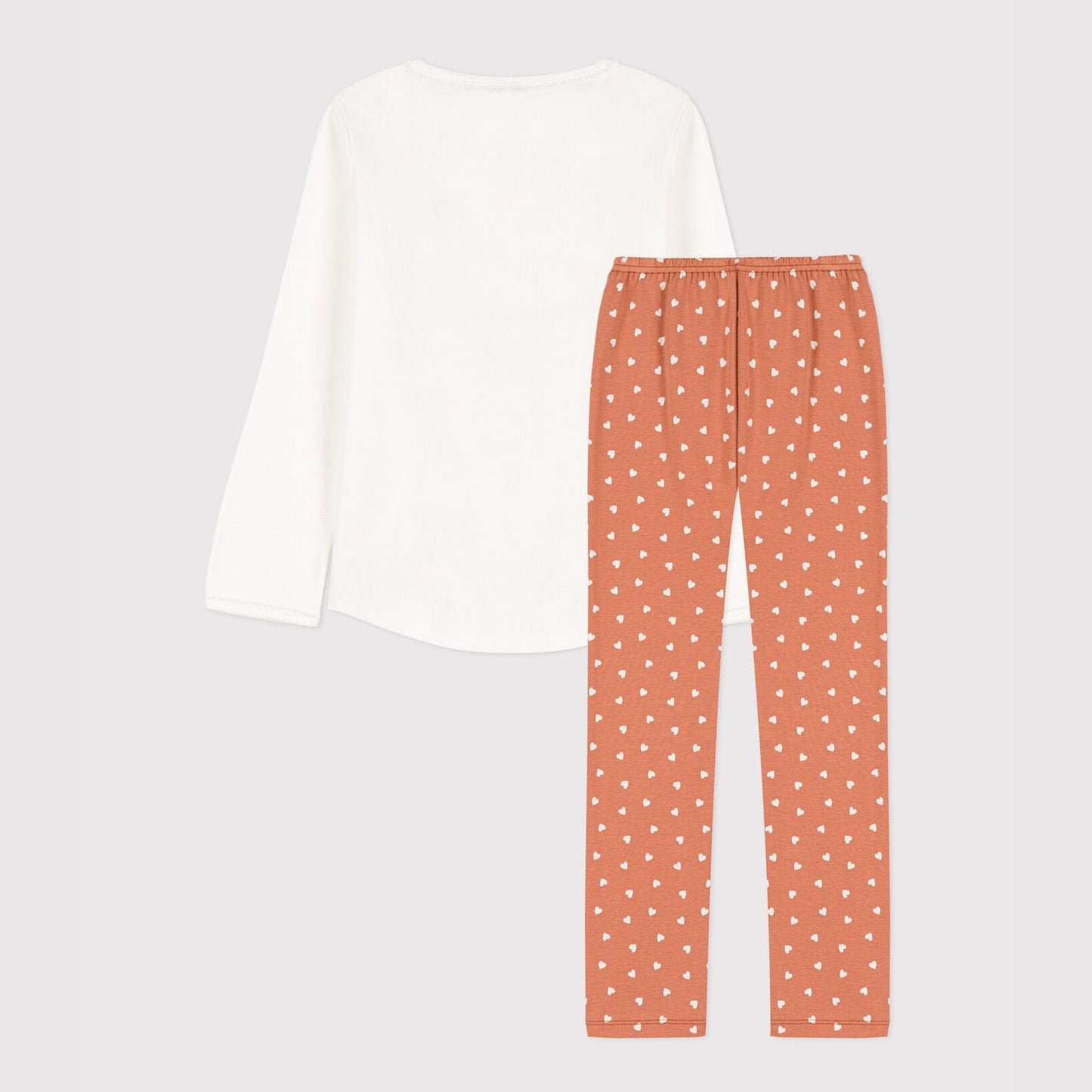 女童白色印花棉睡衣套装