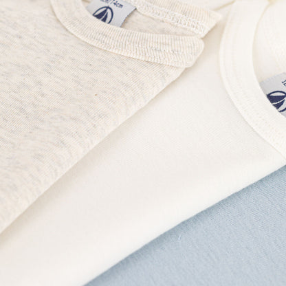 婴儿白色棉连体衣套装(3件)