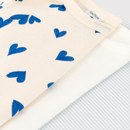 婴儿白色棉连体衣套装(3件)