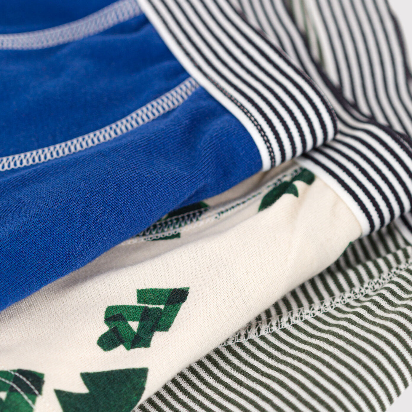 男童白色印花棉内裤套装(3件)