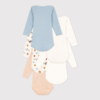 婴儿彩色棉连体衣套装(5件)