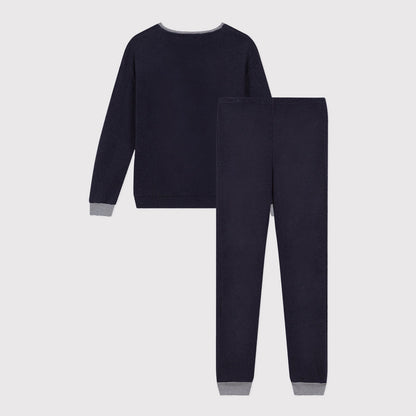 女士藏青色抓绒睡衣套装