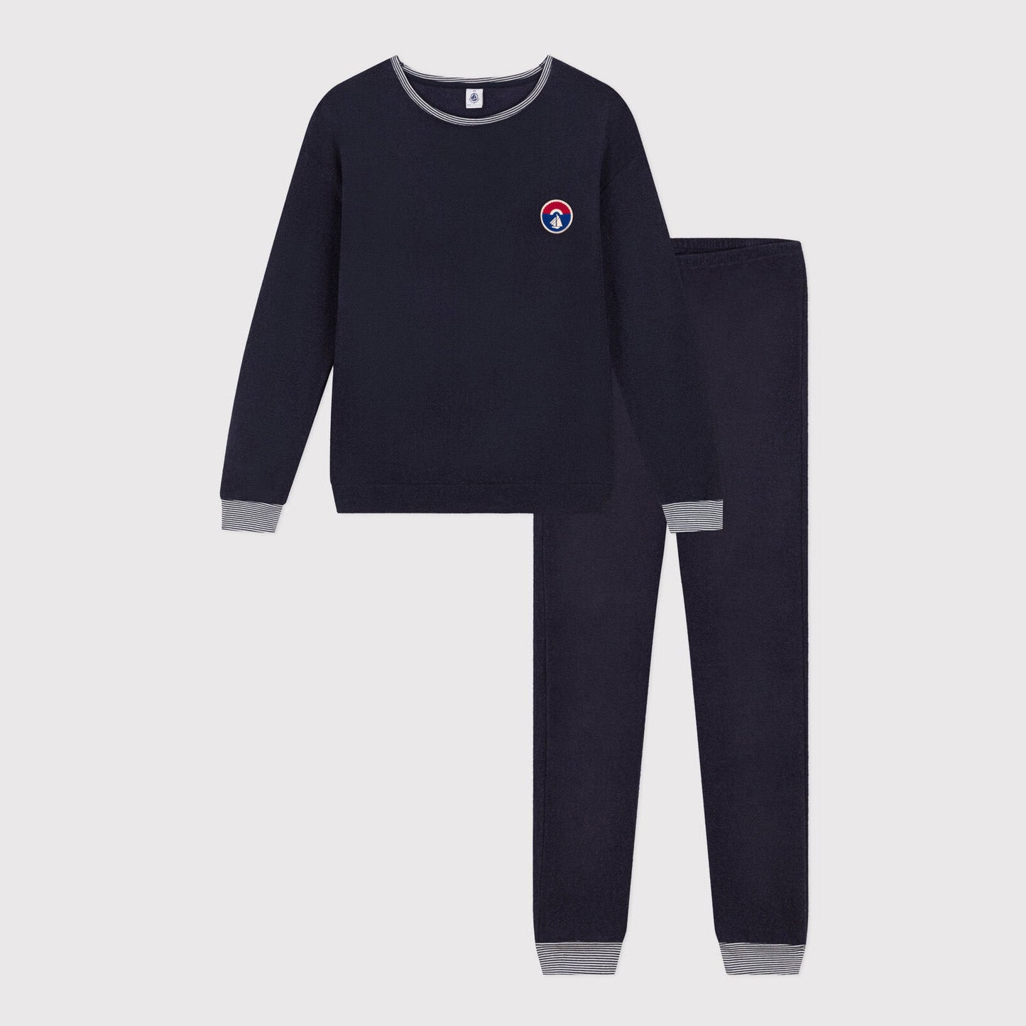 女士藏青色抓绒睡衣套装