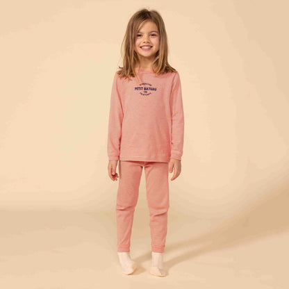 儿童红色条纹棉睡衣套装