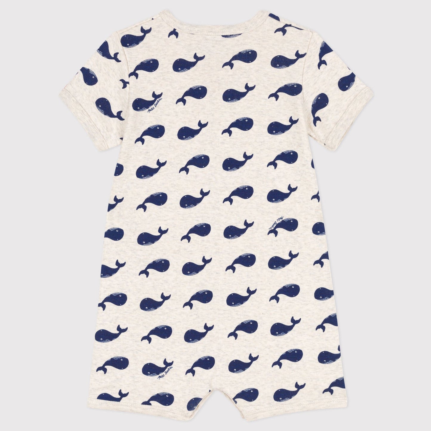 男婴灰色印花棉连体衣