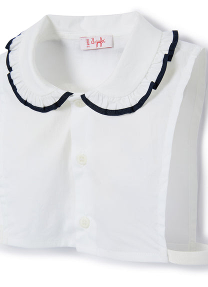Girls White Detachable Collar