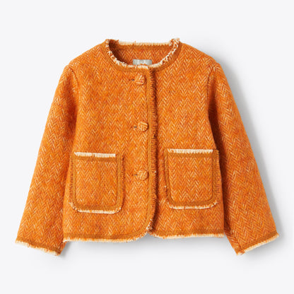 女童橙色夹克