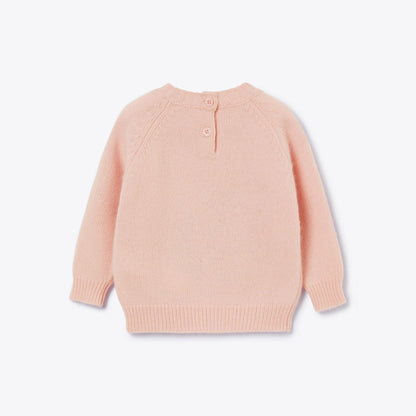 女童粉色小熊羊毛毛衣