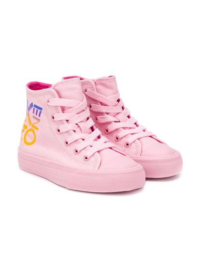 女童粉色Logo帆布鞋