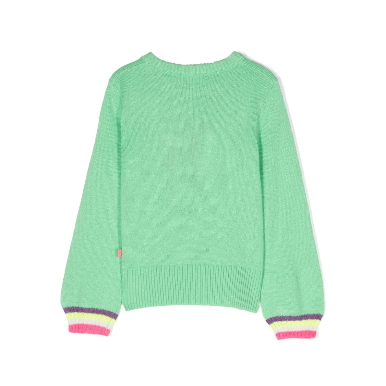 女童绿色针织毛衣