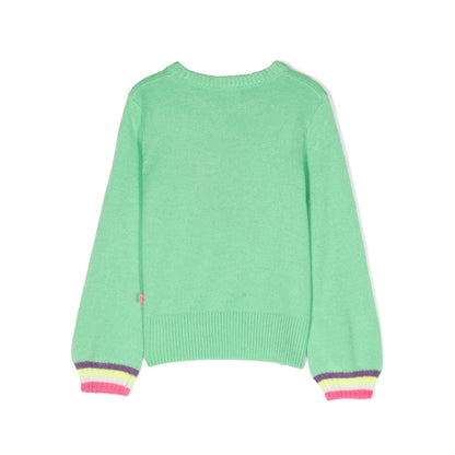 女童绿色针织毛衣