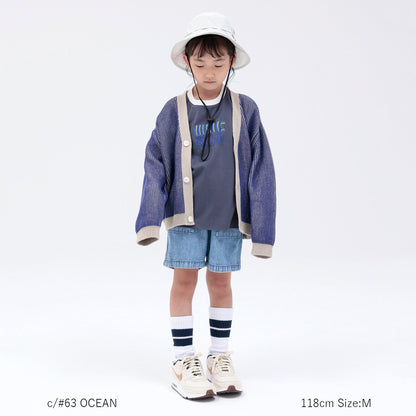 儿童蓝色牛仔短裤