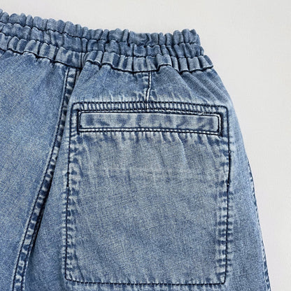 儿童蓝色牛仔短裤