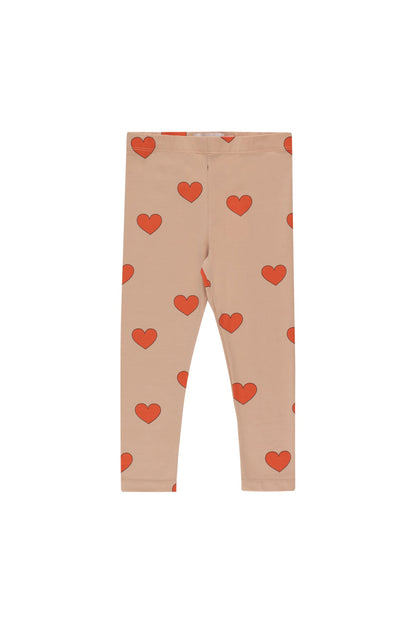 Boys & Girls Light Nude Red Hearts Leggings
