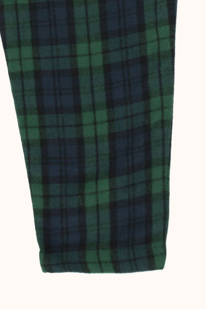 Boys & Girls Dark Green Check Trousers