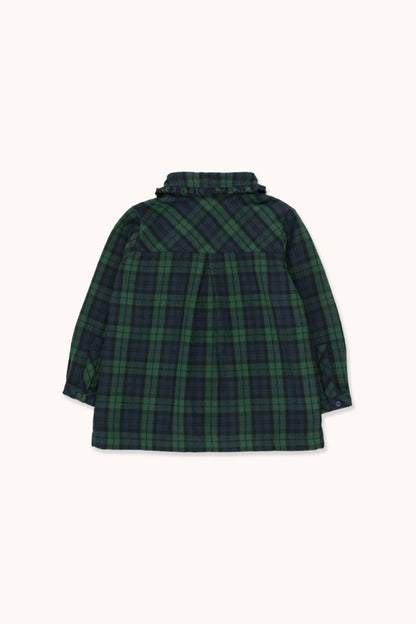 Girls Dark Green Check Shirt
