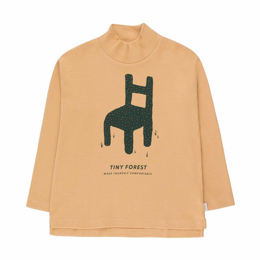 儿童米色印花棉T恤