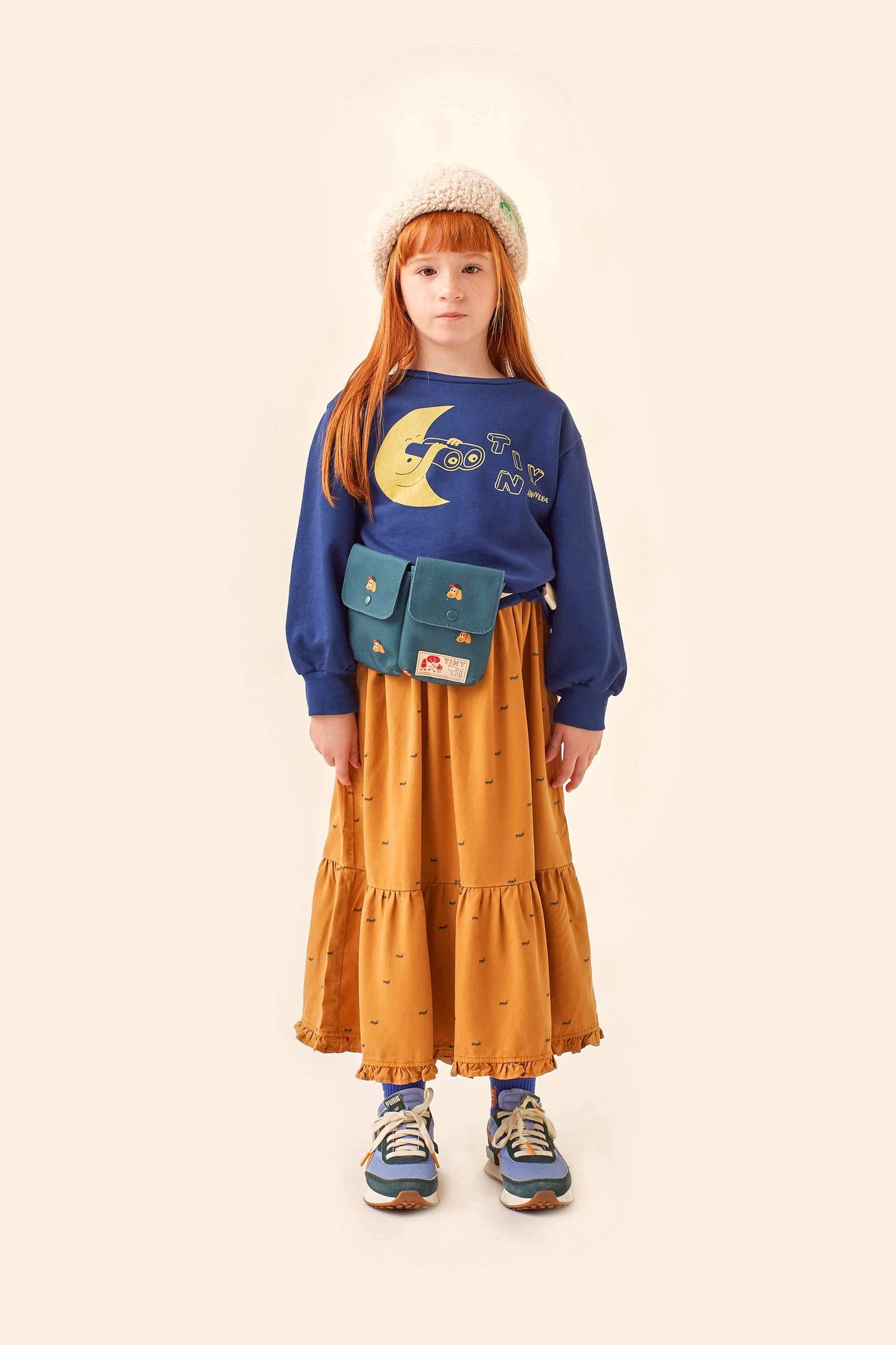 儿童蓝色印花棉卫衣