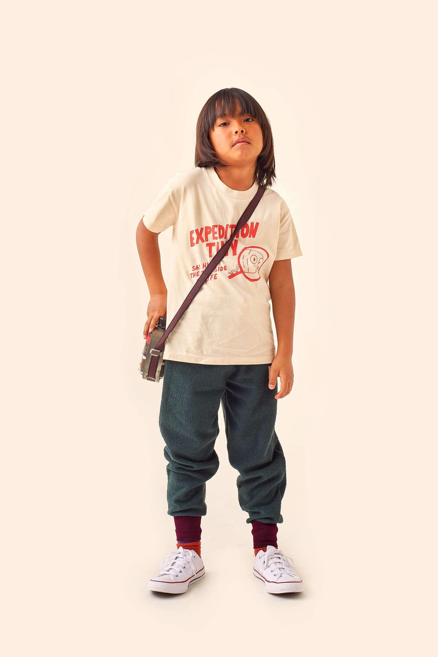 儿童深绿色棉长裤