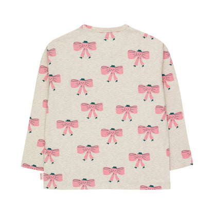 儿童米色印花棉T恤