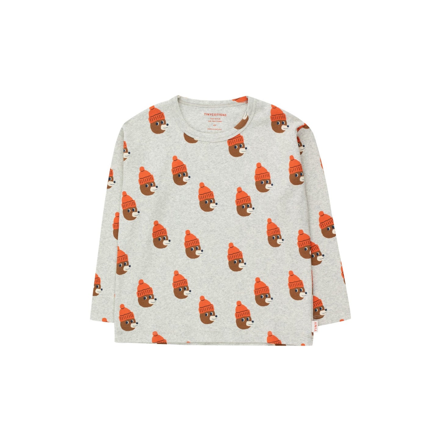 儿童灰色印花棉T恤