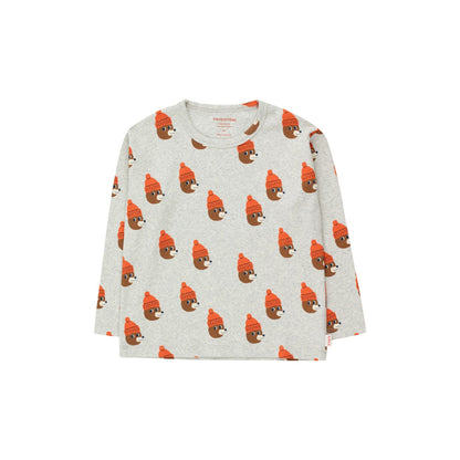 儿童灰色印花棉T恤